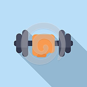 Hard work dumbbell icon flat vector. Coping skills stress