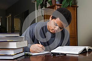 Hard working young black student