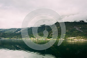 Hardangerfjord, Norway. Summer Landscape With Scandinavian Villa