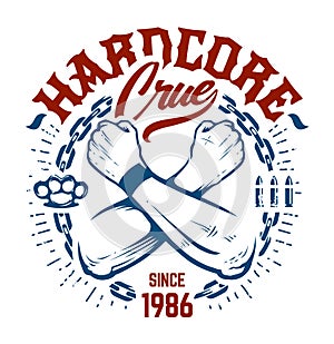 Hardcore Emblem Vector Art