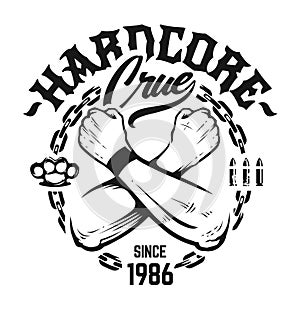 Hardcore Emblem Vector Art