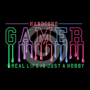 Hardcore gamer t shirt vector design