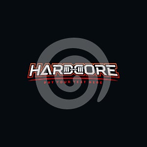 Hardcore logo. Modern logotype for gym or fitness