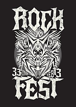 Hardcore Rock fest poster design template