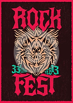 Hardcore Rock fest poster design template