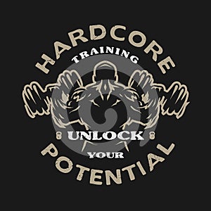 Hardcore training, emblem.