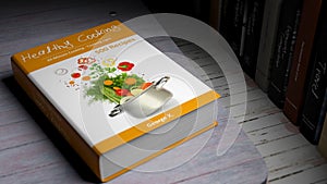 Hardcover book on Healthy Cooking with illustration on cover