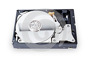Harddisk drive computer storage on white background