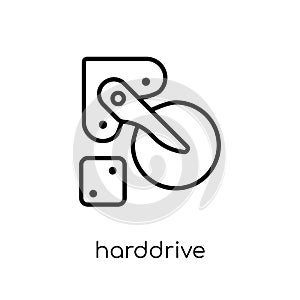 Harddrive icon. Trendy modern flat linear vector Harddrive icon