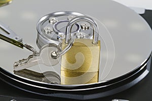 Harddrive with padlock