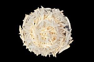 Hardened celery root on black