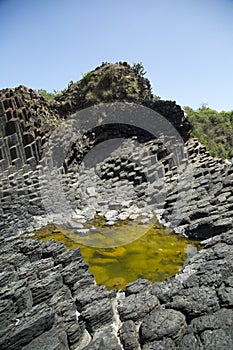 Hardened lava of the dormant volcano