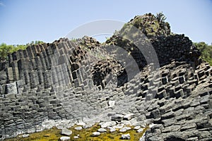 Hardened lava of the dormant volcano