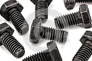 Hardened screws, isolated on white background