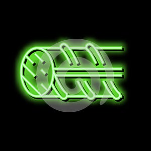 hardened steel fittings neon glow icon illustration