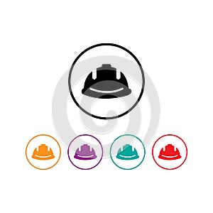 Hardhat Icon with Color Variations. Hardhat icon isolated on white