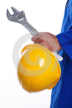 Hardhat and Wrench In Hand