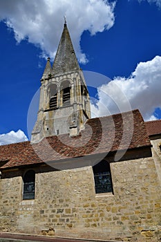 Hardricourt; France - august 4 2020 :  Saint Germain church