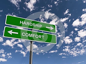 Hardship comfort traffic sign