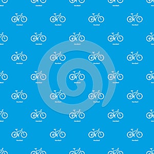 Hardtail bike pattern vector seamless blue