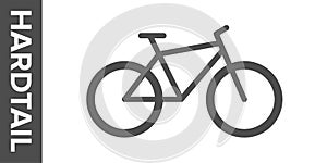 Hardtail bike silhouette. Vector flat icon photo