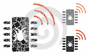 Hardware bug Mosaic Icon of Ragged Elements