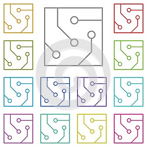 hardware, chip multi color icon. Simple thin line, outline vector of hardware icons for UI and UX, website or mobile application