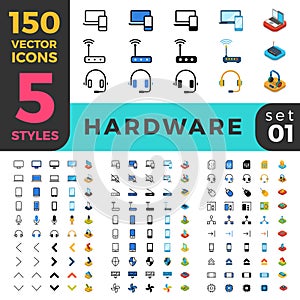 Hardware computer 150 line flat isometric mobile w