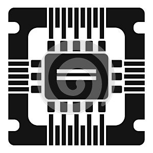 Hardware cpu icon simple vector. Chip circuit