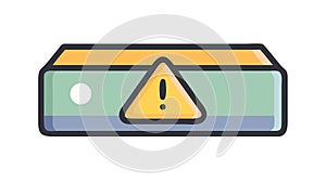 Hardware Device with Warning Sign Icon, vector design Generative AI