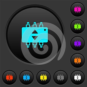 Hardware fine tune dark push buttons with color icons