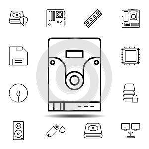 hardware, hard disk icon. Simple thin line, outline vector element of hardware icons set for UI and UX, website or mobile