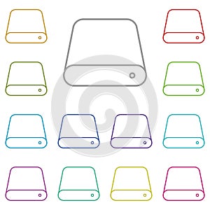 hardware, hard disk multi color icon. Simple thin line, outline vector of hardware icons for UI and UX, website or mobile