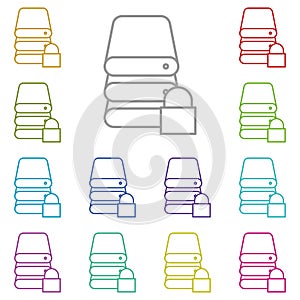 hardware, hard disk, security multi color icon. Simple thin line, outline vector of hardware icons for UI and UX, website or