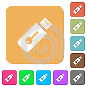 Hardware key rounded square flat icons photo