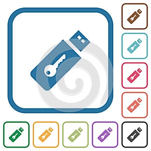 Hardware key simple icons photo