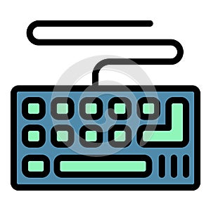 Hardware keyboard icon color outline vector