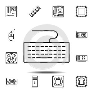 hardware, keyboard icon. Simple thin line, outline vector element of hardware icons set for UI and UX, website or mobile