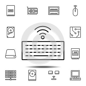 hardware, keyboard, wifi icon. Simple thin line, outline vector element of hardware icons set for UI and UX, website or mobile