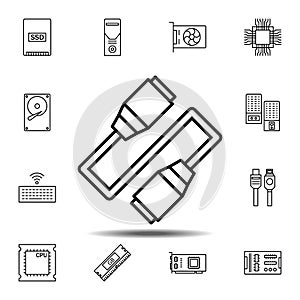 hardware, LAN cable icon. Simple thin line, outline vector element of hardware icons set for UI and UX, website or mobile