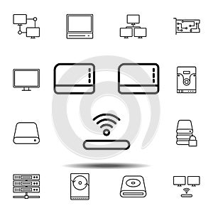 hardware, LAN, wifi, connection icon. Simple thin line, outline vector element of hardware icons set for UI and UX, website or