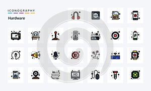 25 Hardware Line Filled Style icon pack