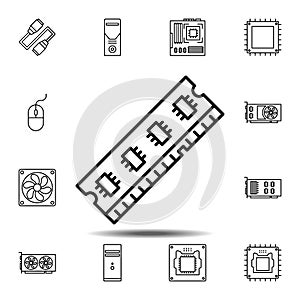 hardware, memory, ram icon. Simple thin line, outline vector element of hardware icons set for UI and UX, website or mobile