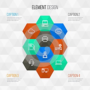 Hardware Outline Icons Set. Collection Of Modem, Floppy, Storage And Other Elements. Also Includes Symbols Such As