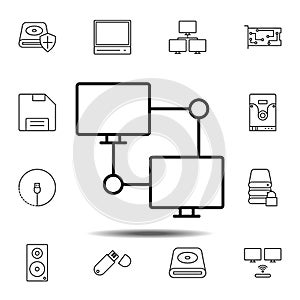 hardware, pc, connection, LAN icon. Simple thin line, outline vector element of hardware icons set for UI and UX, website or