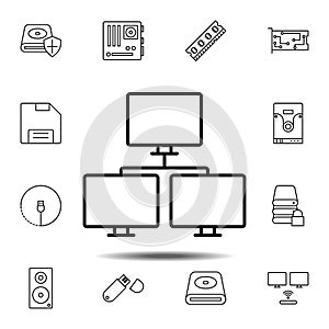 hardware, pc, LAN, server icon. Simple thin line, outline vector element of hardware icons set for UI and UX, website or mobile