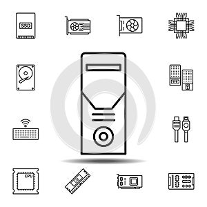hardware, pc, server icon. Simple thin line, outline vector element of hardware icons set for UI and UX, website or mobile