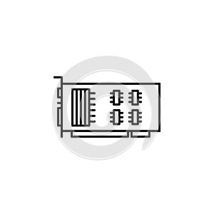 hardware, PCI, card, video icon. Simple thin line, outline vector of hardware icons for UI and UX, website or mobile application