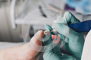 Professional hardware pedicure using electric machine