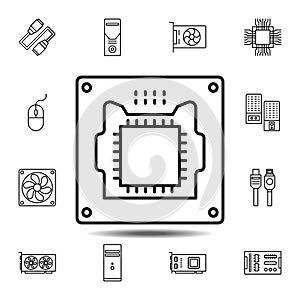hardware, processor, chip icon. Simple thin line, outline vector element of hardware icons set for UI and UX, website or mobile